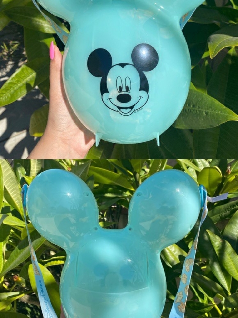 Disney Mickey Mouse Disneyland Parks Popcorn Bucket Aqua Teal Blue